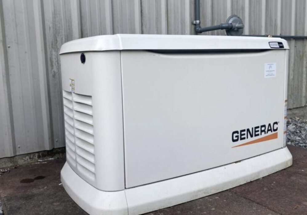 Generac standby generator on a concrete pad with the gas connection run in, Vancouver WA